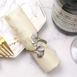 metal napkin rings leaf design zinc alloy napkin holder set table decor detail