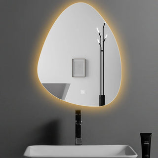 LED smart touch control bathroom mirror close-up