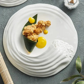 ceramic swirl plate earthworks handcrafted porcelain dinnerware artisan set view