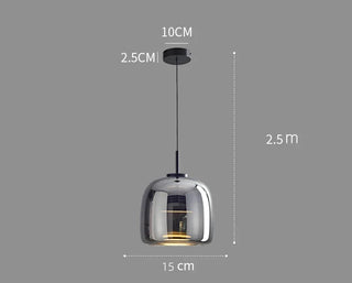 Nordic Glass Pendant Light – Minimalist Pendant Light with Polished Steel Finish