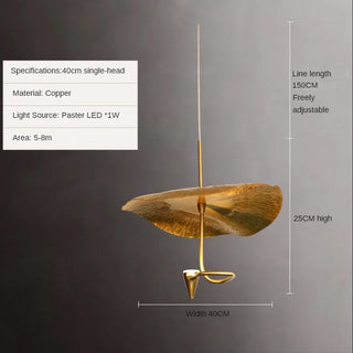 Copper Pendant Light – Modern Polished Copper Fixture with Energy Efficient LEDs
