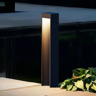 Outdoor LED Floor Lamp – Black Aluminum Garden Pathway Lighting with Warm White LED Light