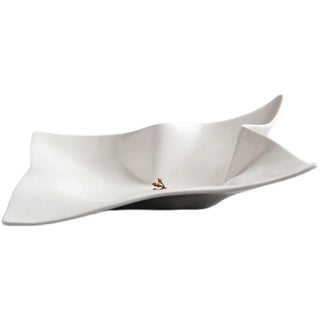 ceramic serving plate earthworks handcrafted porcelain dinnerware large elegant tableware front view