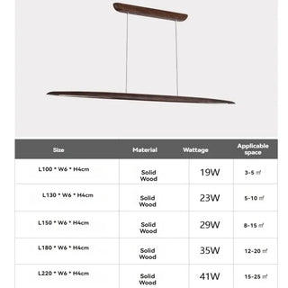 Dimmable Wooden Pendant Light - Modern Kitchen Island Lamp With Remote Control