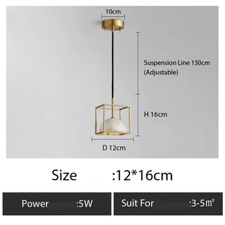 Copper Pendant Light – Minimalist Polished Copper Finish LED Bedroom Lighting