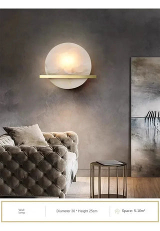 Marble Wall Sconce – Spanish Marble Lamp with Gilded Copper Light | Luxury Home Lighting