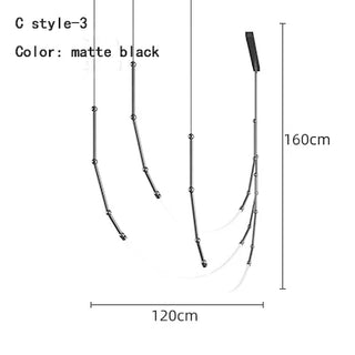 Black Metal Chandelier – Modern Ceiling Light With Tubular Curve Design