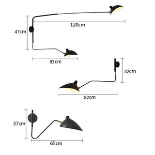 Applique Murale Orientable | Applique Murale Industrielle Avec Bras Pivotant - Finition Noir Mat