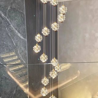 Modern Crystal Chandelier – Dimmable LED Pendant Light | Living Room Lighting
