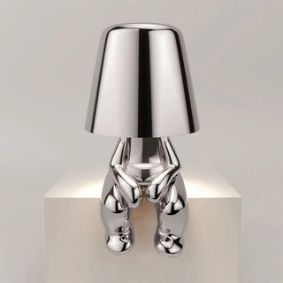 Designer resin lamp golden — warm LED ambient light