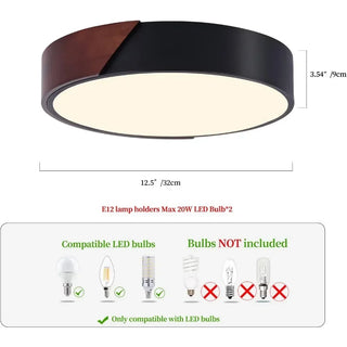 Minimalist Black Ceiling Light – Modern Surface Mount Fixture for Living Room & Bedroom