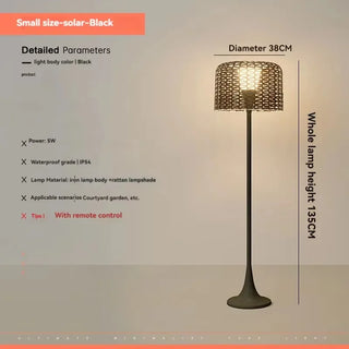 Woven Metal Garden Lamp – Outdoor Solar Lights | Braided Metal Lamp by Lumavera
