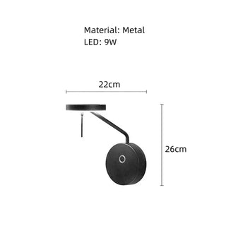 Black Metal Wall Light – Modern Wall Sconce with LED for Bedroom & Office