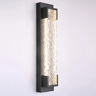 Outdoor Wall Lamp | Modern Stainless Steel LED Wall Sconce with Water Texture Diffuser