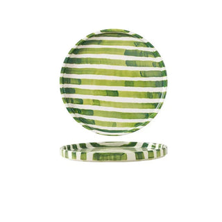 ceramic mug collection handcrafted green stripe mugs hemma home earthworks side view