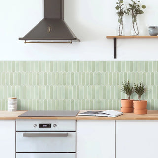 olive green tile panels eco vinyl pvc self adhesive matte wall covering side view