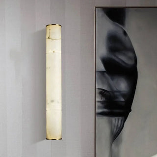 Marble Wall Light – Copper Wall Sconce with Integrated LED and Brass Bracket Fixture