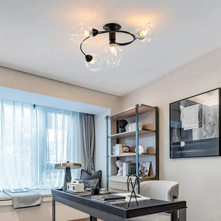 Modern Ceiling Light – Adjustable LED Fixture with Swivel Rings & Colorful Glass Shades