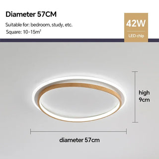 Walnut Wood Ceiling Light – Modern LED Surface Mounted Lamp with Warm Finish