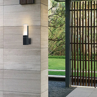 Outdoor Wall Sconce - Black Acrylic Column Light | Weather-Resistant LED Fixture