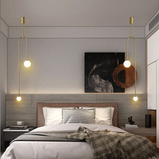 Pendant Lamp – Modern Asymmetrical Lighting Fixture with Glass Ball Design