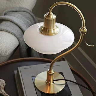 Bauhaus Table Lamp – Modern Glass and Iron Lamp with Soft Ambient Lighting