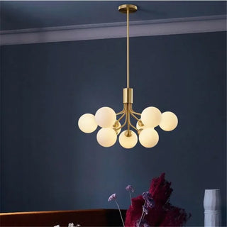 Modern Iron Chandelier | Frosted Glass Lighting with G9 Socket Lamp for Living Room