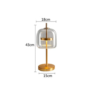 Glass Globe Lamp – Modern Bedside Table Lamp With LED Warm White Light