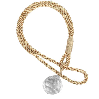 crystal curtain tieback gold polyester holdback fiamma neri front view