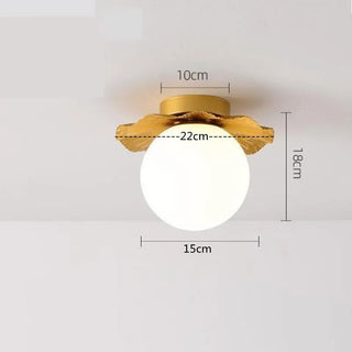Golden Ceiling Light - Elegant Lotus Leaf Design Warm LED Lighting Fixture