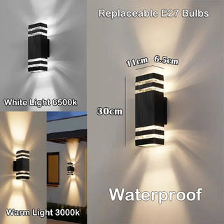 Waterproof Outdoor Wall Light – LED Energy Efficient Black Metal Sconce
