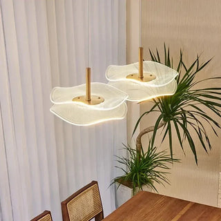 Modern LED Pendant Light – Scandinavian Gold Lampshade With Soft Ambient Lighting