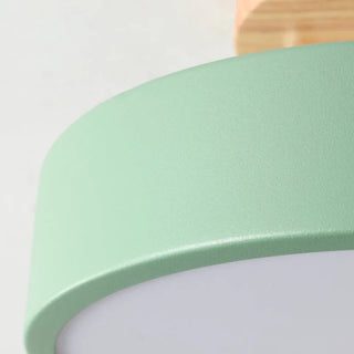 Nordic Wooden Ceiling Light – Scandinavian LED Surface Mount Lamp with Warm Wood Finish