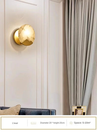 Marble Wall Sconce – Spanish Marble Lamp with Gilded Copper Light | Luxury Home Lighting