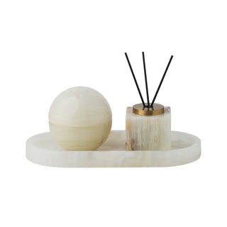 marble stone diffuser earthworks handcrafted marble aroma diffuser incense burner tray set front view
