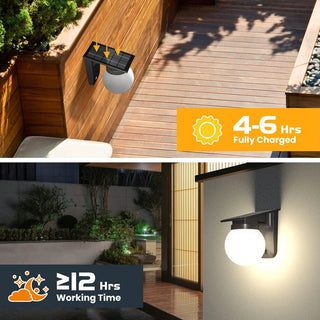 Art Deco Solar Light – Energy Efficient LED Garden Lighting Fixture | Weather Resistant Wall Sconce