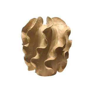 corrugated vase handcrafted ceramic resin decor modern minimalist design close-up