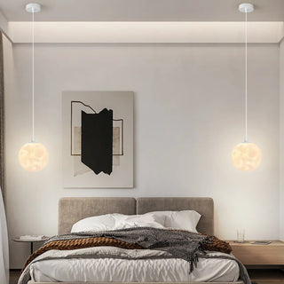 Modern LED Pendant Light – White Metal Lamp With Integrated LED Bulb