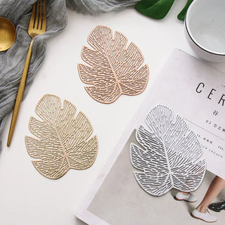 heat insulation placemats leaf design non slip table coasters recycled pvc set view