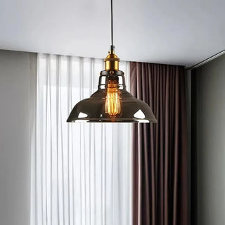 Smoked Glass Pendant Light - Modern LED Aluminium Lamp for Living Rooms