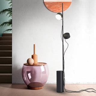 POST modern black LED floor lamp front – sleek metal design