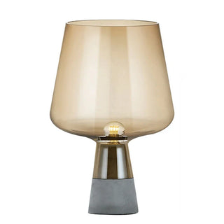 Industrial Bedside Lamp – LED Glass Stone Table Light With Polished Chrome Finish