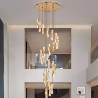 Lustre Moderne en Cristal – Suspension Élégante pour Salon avec Éclairage LED Intégré
