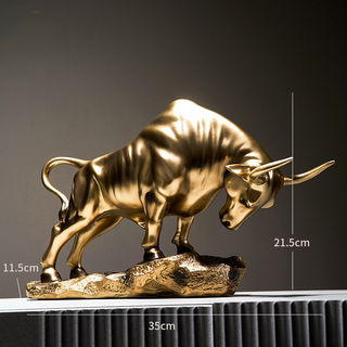 golden bull creative resin luxury home decor sculpture set view