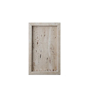 travertine stone plate earthworks handcrafted italia luxury minimalistic stone tray front view