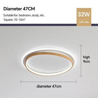 Walnut Wood Ceiling Light – Modern LED Surface Mounted Lamp with Warm Finish