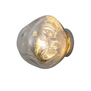 Lava Italian chrome wall sconce with premium stained glass — luxury lighting