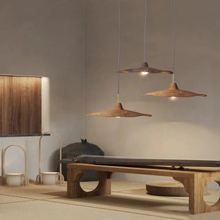 Resin Pendant Light – Wabi-Sabi Wood-Look Pendant with Adjustable Cable