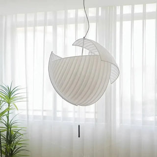 LED Fabric Pendant Light – Modern White Fabric Lampshade | Living Room Lighting