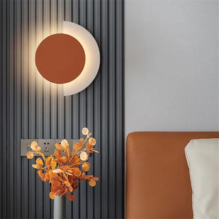 Modern orange wall light — Sensina circular aluminum LED fixture